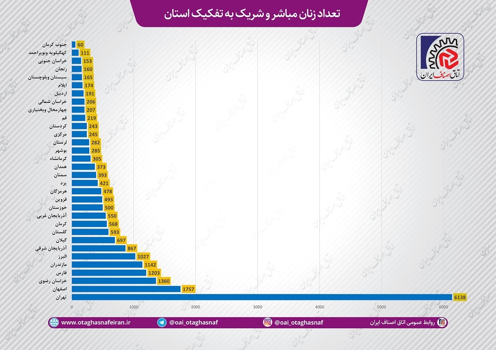 حضور پررنگ زنان در فعالیت‌های صنفی+نمودار آماری
