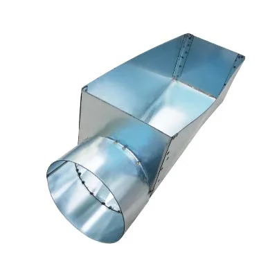 Conversion table of square channel to galvanized round channel + calculation of dimensions