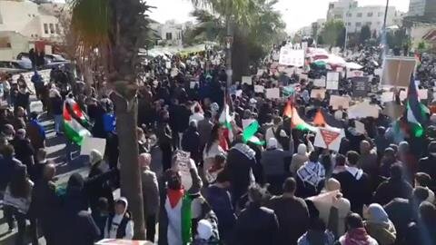 تظاهرات مردم اردن در حمایت از غزه
