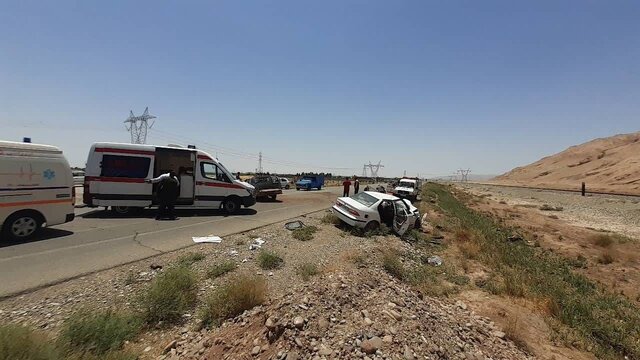 آرادان | خودرو | گرمسار مصدومیت ۸ نفر در تصادف دو خودرو سواری در محور آرادان _ گرمسار