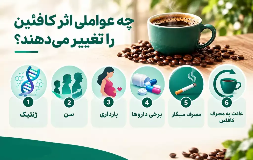 چه عواملی اثر کافئین را تغییر می دهند؟
